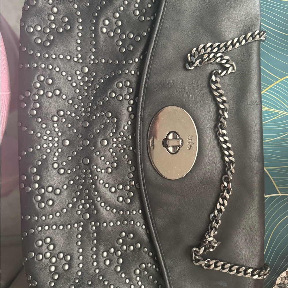 Coach Black Studded Shoulder Bag